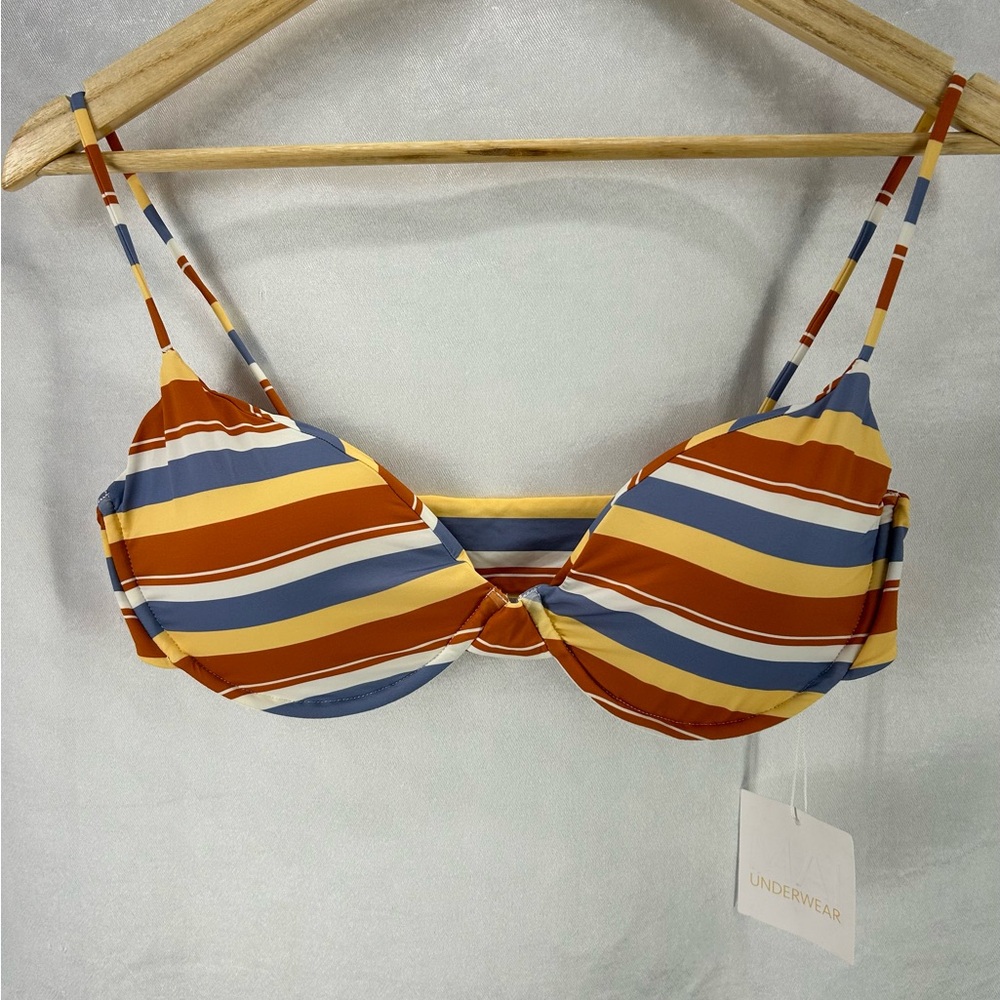 Mai Underwear Sunset stripe Classic Bikini Top Size XL